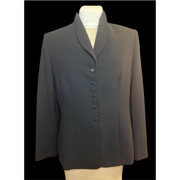 LeSuit Classic Suit Jacket/Blazer Sz. 14 High Collar Button Front - Picture 6 of 14